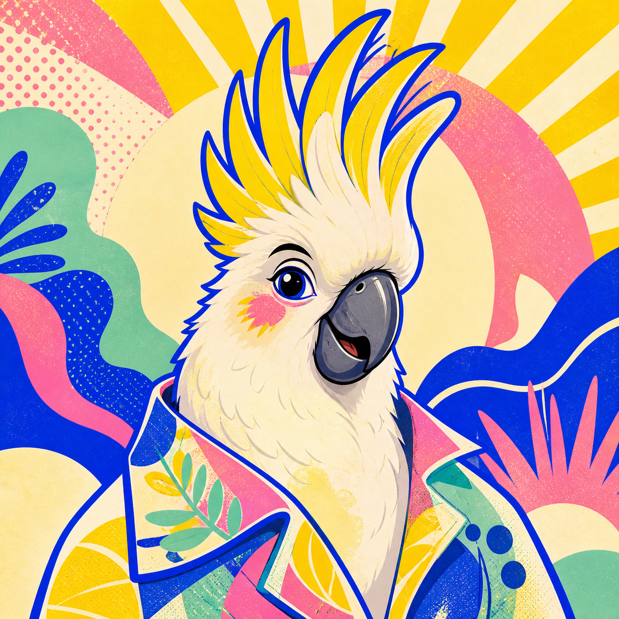 Stevie, Still Health’s colourful cockatoo companion
